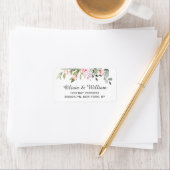 Elegant Eucalyptus Blush Roses Floral Adressaufkleber (Insitu)