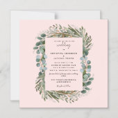 Elegant Eucalyptus Blush Wedding Magneteinladung (Vorderseite)