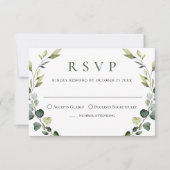 Elegant Eucalyptus Bohemisch Wedding MEAL ENTSCHEI RSVP Karte (Vorderseite)