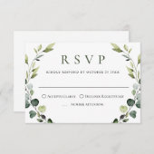 Elegant Eucalyptus Bohemisch Wedding MEAL ENTSCHEI RSVP Karte (Vorne/Hinten)