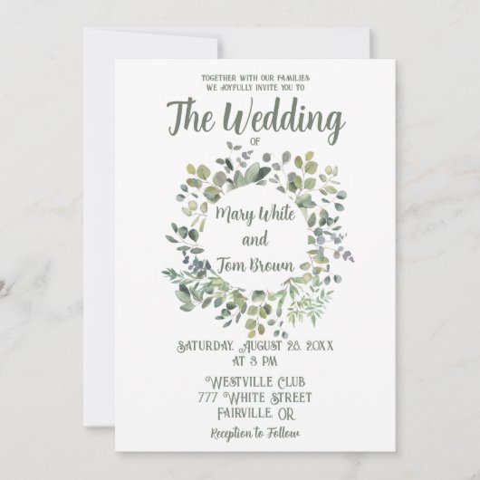 Elegant Eucalyptus Boho Botanische Vegetation Einladung (Vorderseite)