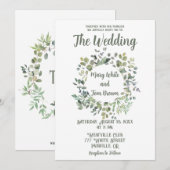 Elegant Eucalyptus Boho Botanische Vegetation Einladung (Vorne/Hinten)