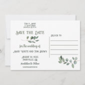 Elegant Eucalyptus Boho Greenery Wedding Save The Date (Rückseite)
