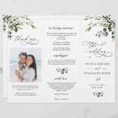 Elegant Eucalyptus Boho Hochzeitsfeierprogramm (Vorne/Hinten)