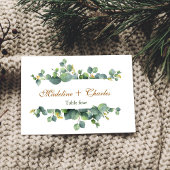 Elegant Eucalyptus Boho Wedding Tischnummer Card
