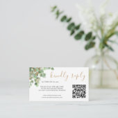 Elegant Eucalyptus Botanical Greenery Gold UAWG QR Begleitkarte (Stehend Vorderseite)
