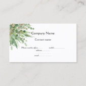 Elegant Eucalyptus Botanical Visitenkarte (Vorderseite)