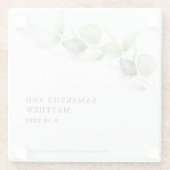 Elegant Eucalyptus Botanical Wedding Glasuntersetzer (Rückseite)