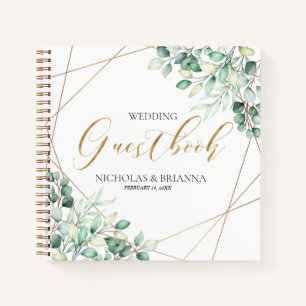 Elegant Eucalyptus Botanical Wedding Guestbook Notizblock