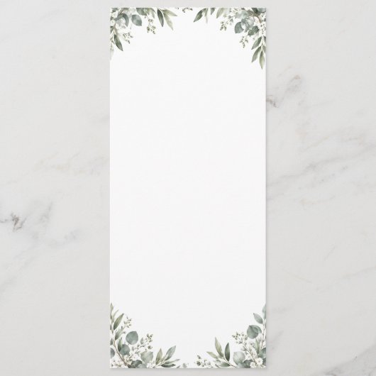 Elegant Eucalyptus Botanical Wedding Program Programm (Vorderseite)