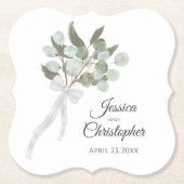 Elegant Eucalyptus Bouquet Boho Watercolor Wedding Untersetzer (Vorderseite)