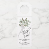 Elegant Eucalyptus Bouquet Watercolor Wedding Flaschenanhänger (Vorderseite)