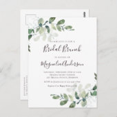 Elegant Eucalyptus Bridal Brunch Einladung Postca Postkarte (Vorne/Hinten)