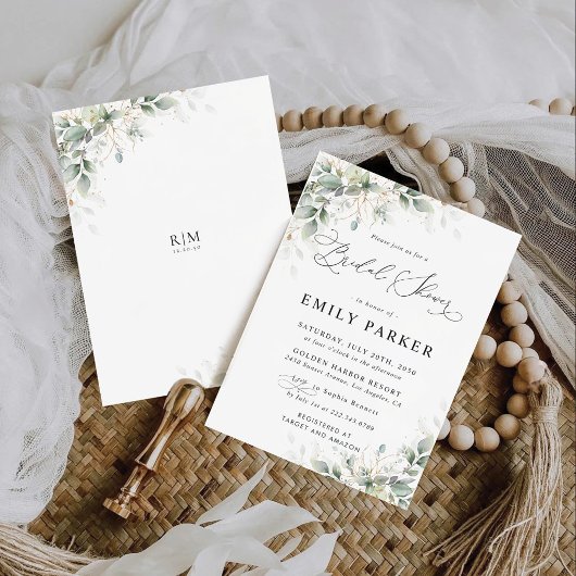 Elegant Eucalyptus Bridal Shower Invitation Einladung