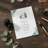Elegant Eucalyptus & Candle Watercolor Wedding Einladung