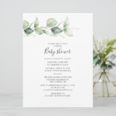 Elegant Eucalyptus Couples Baby Shower Greenery Einladung (Stehend Vorderseite)