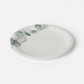 Elegant Eucalyptus Dinner Plate Coastal Pappteller (Schrägansicht)