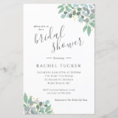 Elegant Eucalyptus Dusty Blue Brautparty Einladung (Vorderseite)