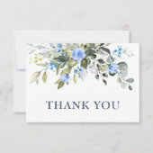 Elegant Eucalyptus Dusty Blue Rose Greenery Boho Dankeskarte (Vorderseite)