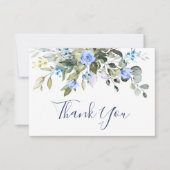 Elegant Eucalyptus Dusty Blue Rose Greenery Boho Dankeskarte (Vorderseite)