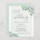 Elegant Eucalyptus Dusty Blue Wedding Einladung (Vorne/Hinten)