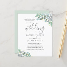 Elegant Eucalyptus Dusty Blue Wedding Einladung