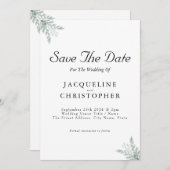 Elegant Eucalyptus Floral Save the Date Wedding Einladung (Vorne/Hinten)