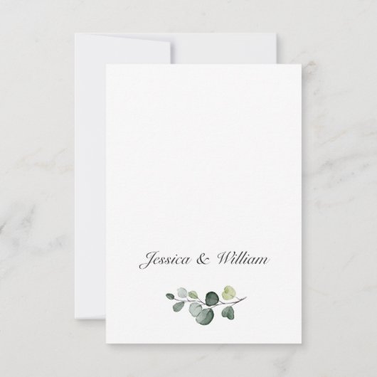 Elegant Eucalyptus Floral Wedding QR Code RSVP Karte (Rückseite)