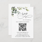 Elegant Eucalyptus Floral Wedding QR Code RSVP Karte (Vorne/Hinten)