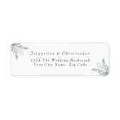 Elegant Eucalyptus Floral Wedding Rücksendeadresse (Vorne)
