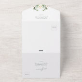 Elegant Eucalyptus Foliage Gold Green Wedding All In One Einladung (Außenbereich)