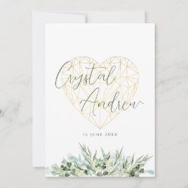 Elegant Eucalyptus Foliage Heart Formal Wedding Einladung