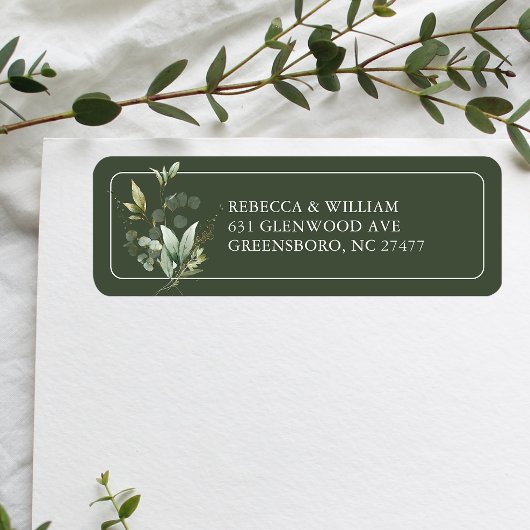 Elegant Eucalyptus Foliage Wedding Rücksendeadress