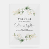 Elegant Eucalyptus Foliage Wedding Welcome Acrylschild (Vorderseite)