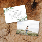 Elegant Eucalyptus Foto Beerdigung Danke Mitteilungskarte