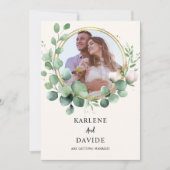 Elegant Eucalyptus Foto Gift Einladung (Vorderseite)