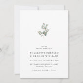 Elegant Eucalyptus Foto Wedding Einladung (Vorderseite)