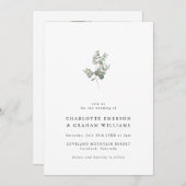 Elegant Eucalyptus Foto Wedding Einladung (Vorne/Hinten)