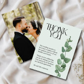 Elegant Eucalyptus Foto Wedding Vielen Dank Dankeskarte