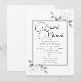 Elegant Eucalyptus Frame Bridal Brunch Dusche Einladung