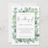 Elegant Eucalyptus Frame Script Wedding Einladung (Vorderseite)