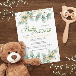 Elegant Eucalyptus Gender Neutral Baby Shower Einladung