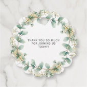 Elegant Eucalyptus Gender Neutral Baby Shower Geschenkanhänger (Rückseite)