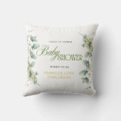 Elegant Eucalyptus Gender Neutral Baby Shower Kissen (Rückseite)