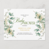 Elegant Eucalyptus Gender Neutral Baby Shower Postkarte (Vorderseite)
