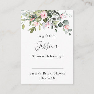 Elegant Eucalyptus Gift Bridal DISPLAY SHOWER ENCL Begleitkarte