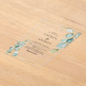 Elegant Eucalyptus Gold Frame Wedding Acryleinladungen (Ablage )