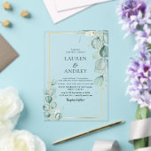 Elegant Eucalyptus Gold Frame Wedding Acryleinladungen (In Situ (Hochzeit))