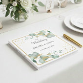 Elegant Eucalyptus Gold Glitter Greenery Wedding Gästebuch