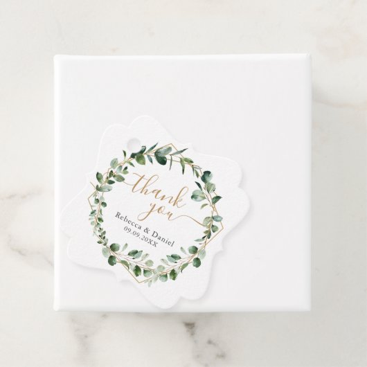 Elegant Eucalyptus Gold Greenerity Wedding Vielen Geschenkanhänger (Beispiel)